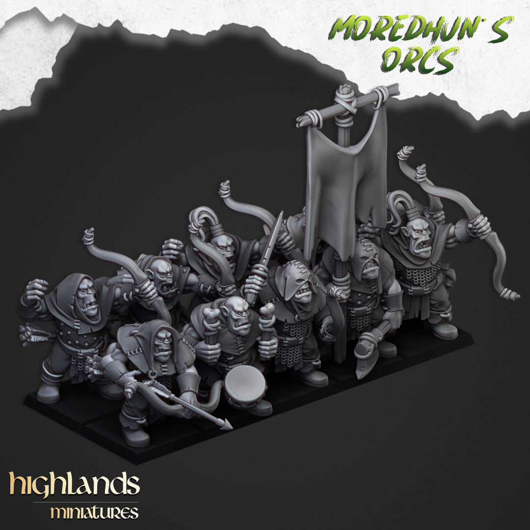 Moredhun’s Orcs Bowmen | Highlands Miniatures 28/32mm Fantasy Wargaming Miniatures Role Playing Miniatures
