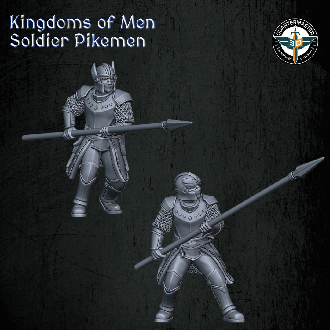 Kingdoms of Men Pikemen | Quartermaster3D 25mm Fantasy Wargaming Miniatures Role Playing Miniatures