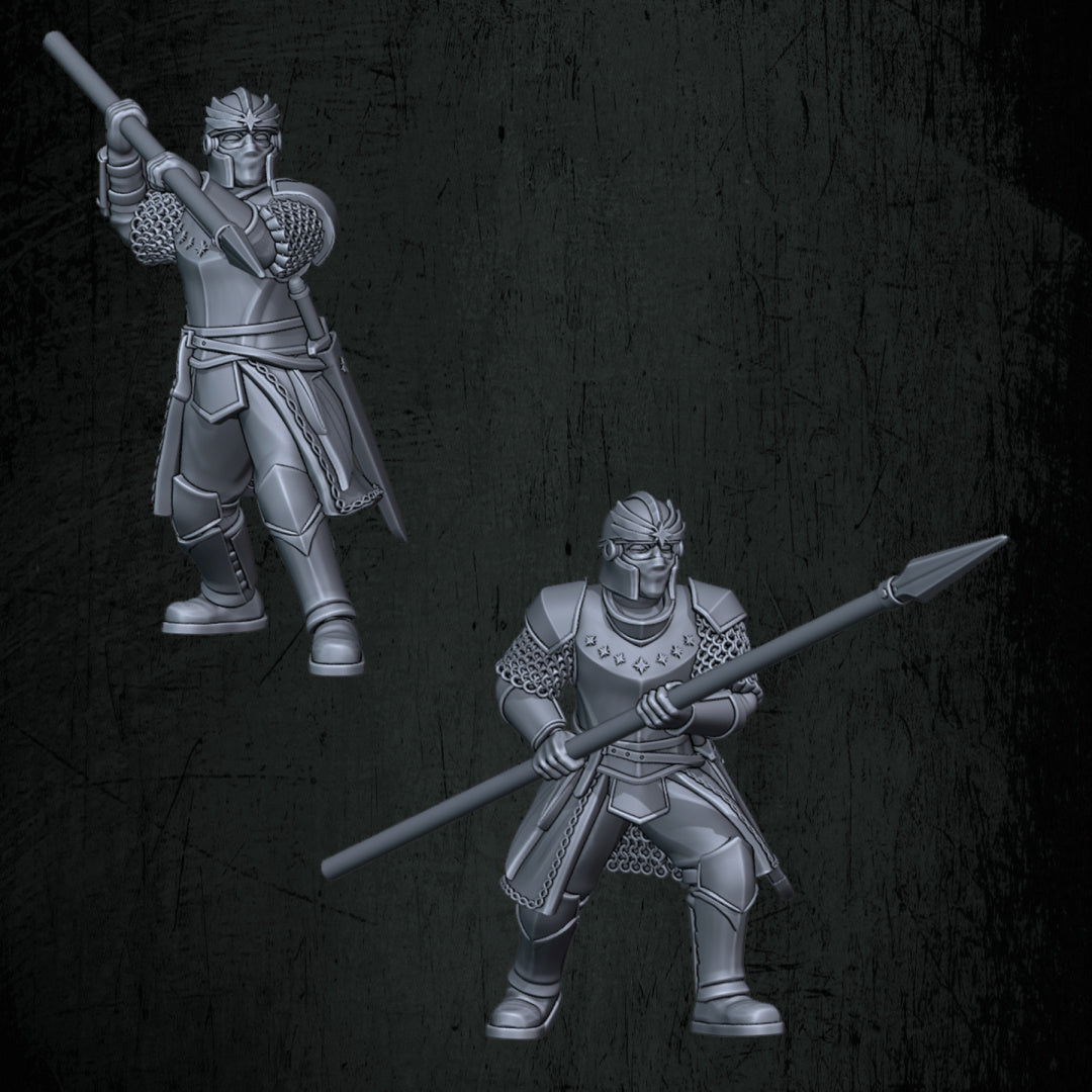 Kingdoms of Men Pikemen | Quartermaster3D 25mm Fantasy Wargaming Miniatures Role Playing Miniatures