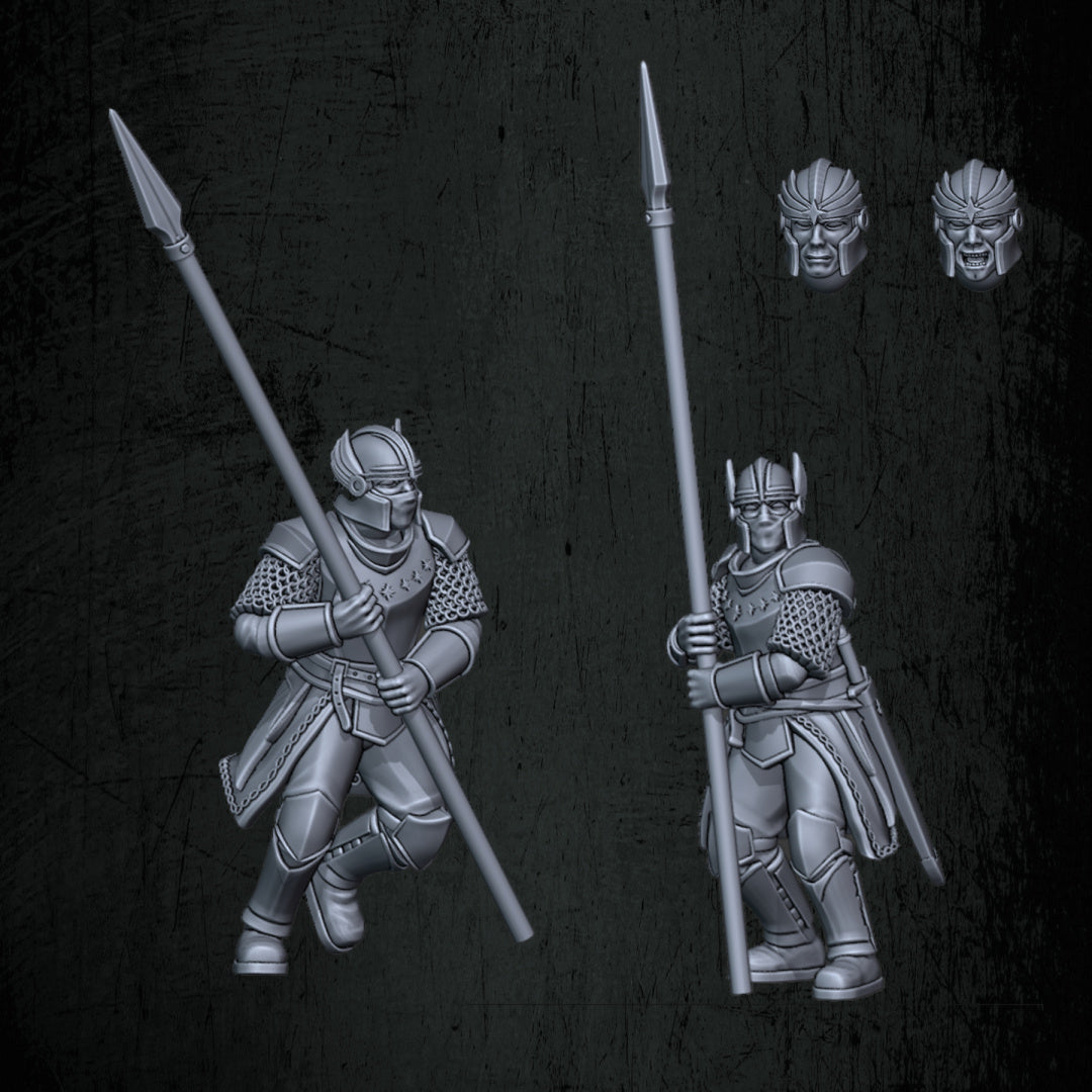 Kingdoms of Men Pikemen | Quartermaster3D 25mm Fantasy Wargaming Miniatures Role Playing Miniatures