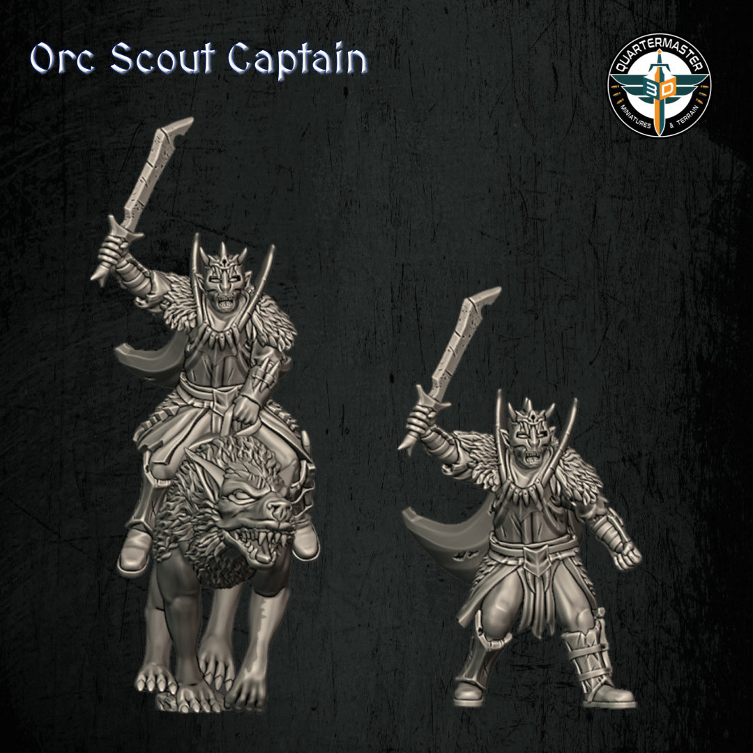 Orc Scout Captain | Quartermaster3D 25mm Fantasy Wargaming Miniatures Role Playing Miniatures