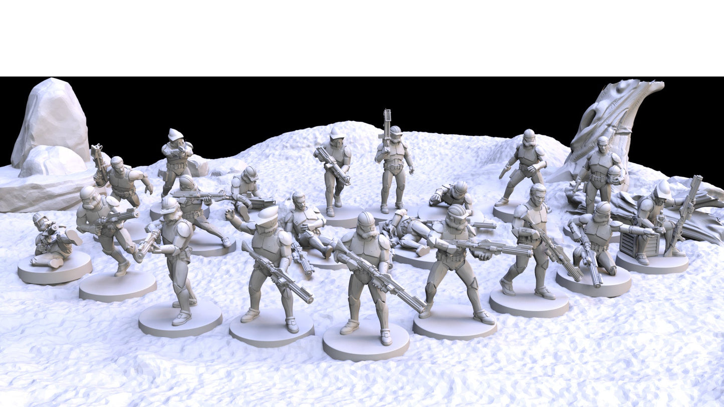 Clone Army Assault Troopers |Galactic Armory 32mm SCI-FI Wargaming Miniatures Role Playing Miniatures