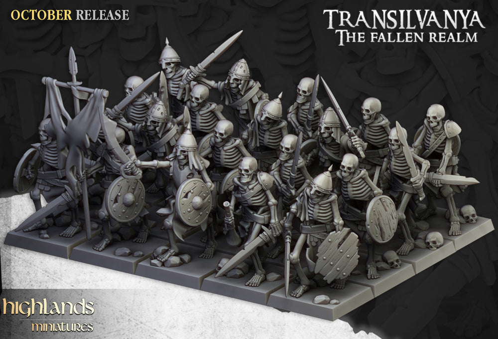 Transilvanya Skeleton Warriors | Highlands Miniatures 28/32mm Fantasy Wargaming Miniatures