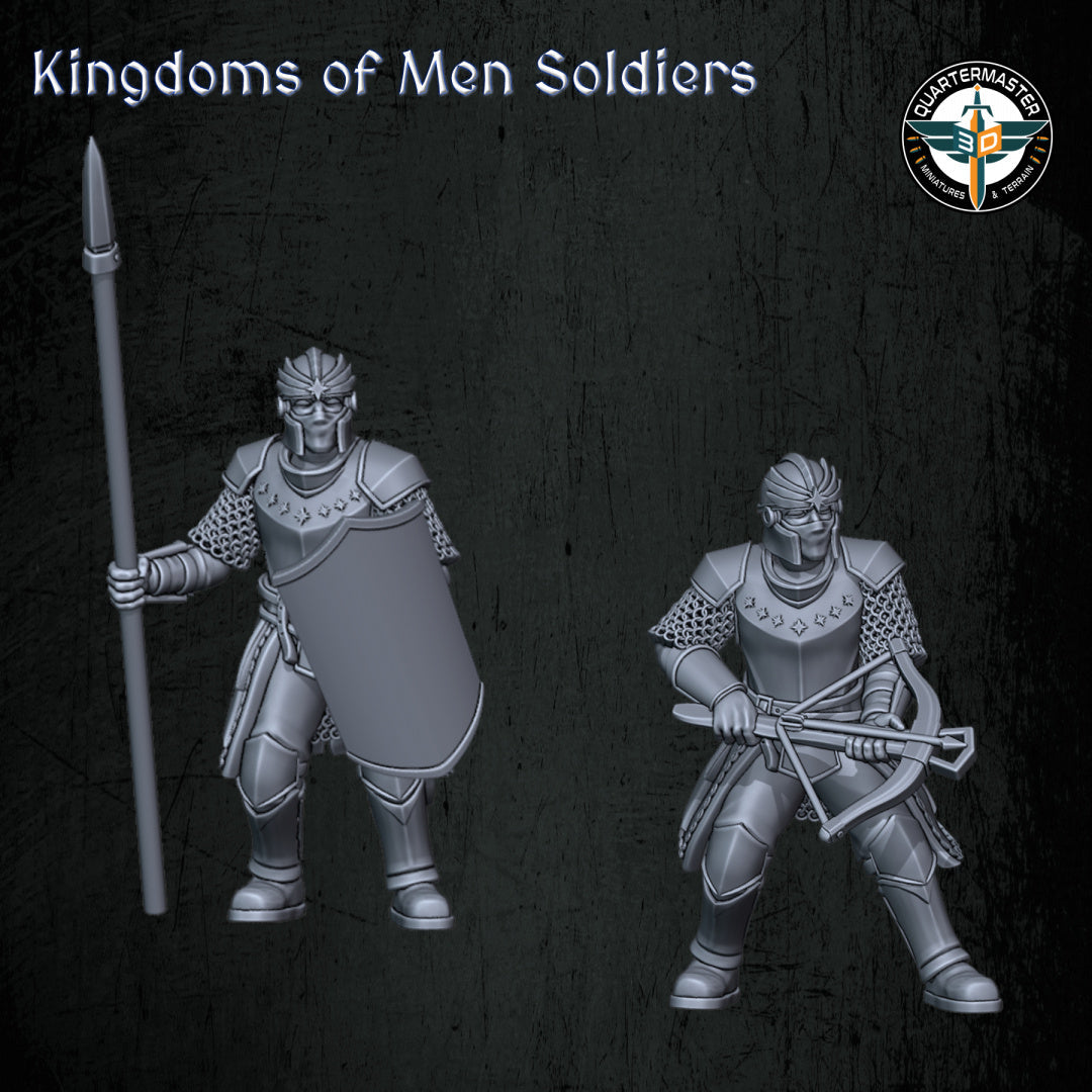 Kingdoms of Men Soldiers | Quartermaster3D 25mm Fantasy Wargaming Miniatures Role Playing Miniatures