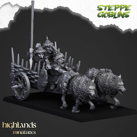 Steppe Goblins Chariot | Highlands Miniatures 28/32mm Fantasy Wargaming Miniatures Role Playing Miniatures