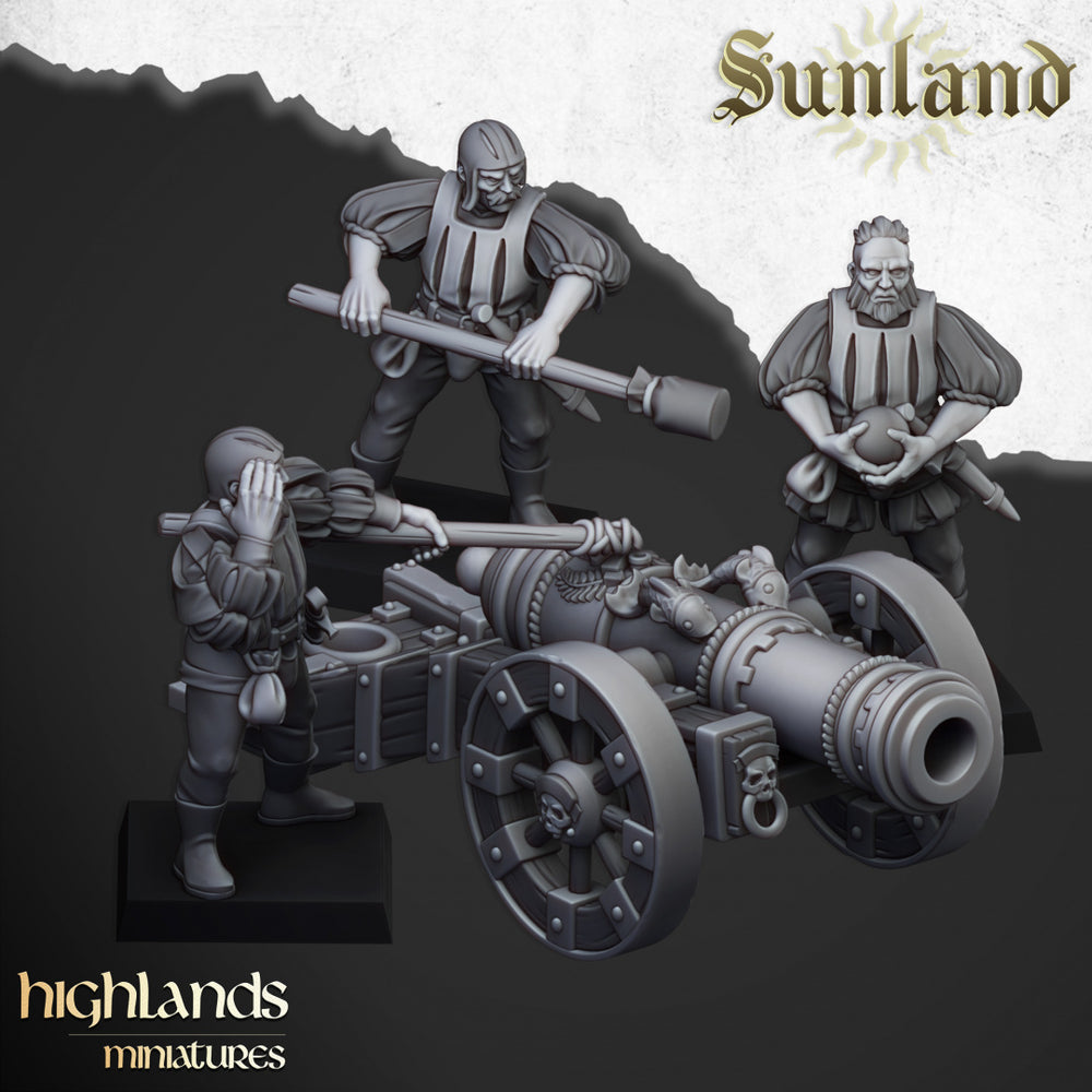 Sunland Great Cannon | Highlands Miniatures 28/32mm Fantasy Wargaming Miniatures