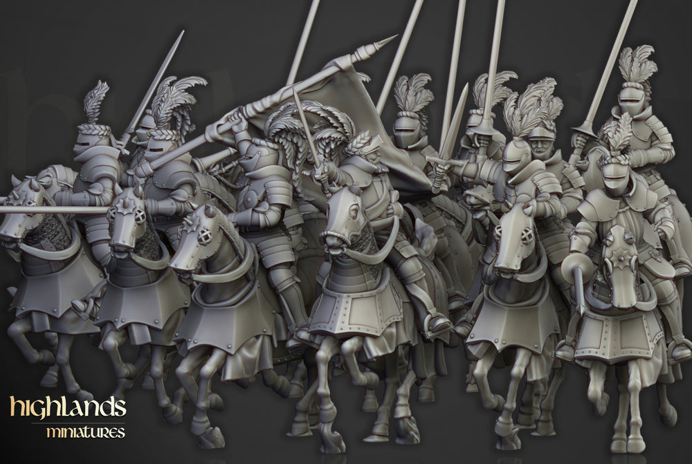 Sunland Knights on Horse | Highlands Miniatures 28/32mm Fantasy Wargaming Miniatures