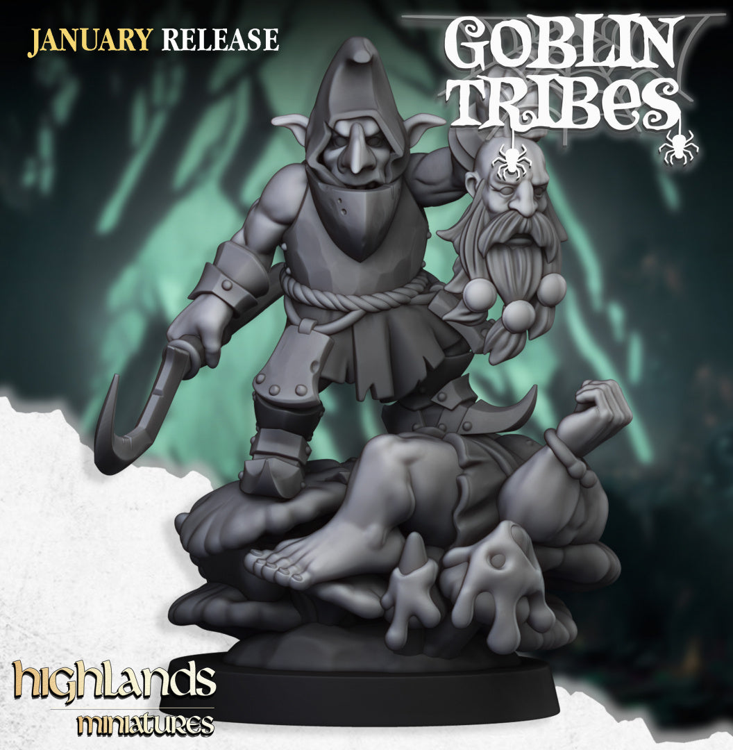 Swamp Goblins Boss | Highlands Miniatures 28/32mm Fantasy Wargaming Miniatures Role Playing Miniatures