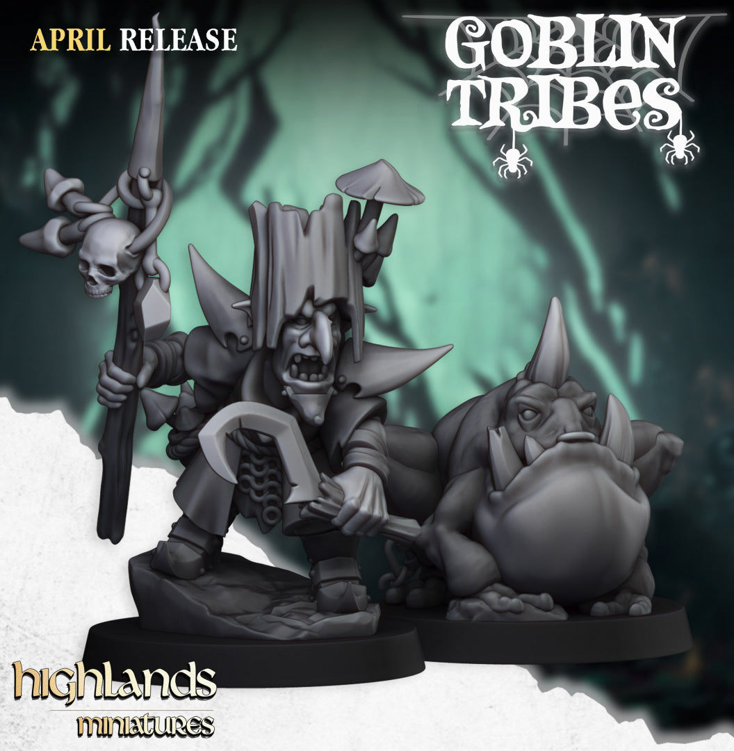 Swamp Goblins Grubnax and Croakulus | Highlands Miniatures 28/32mm Fantasy Wargaming Miniatures Role Playing Miniatures
