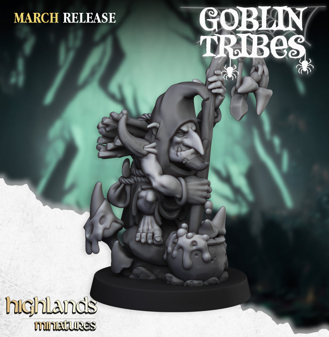 Swamp Goblins Shaman | Highlands Miniatures 28/32mm Fantasy Wargaming Miniatures Role Playing Miniatures