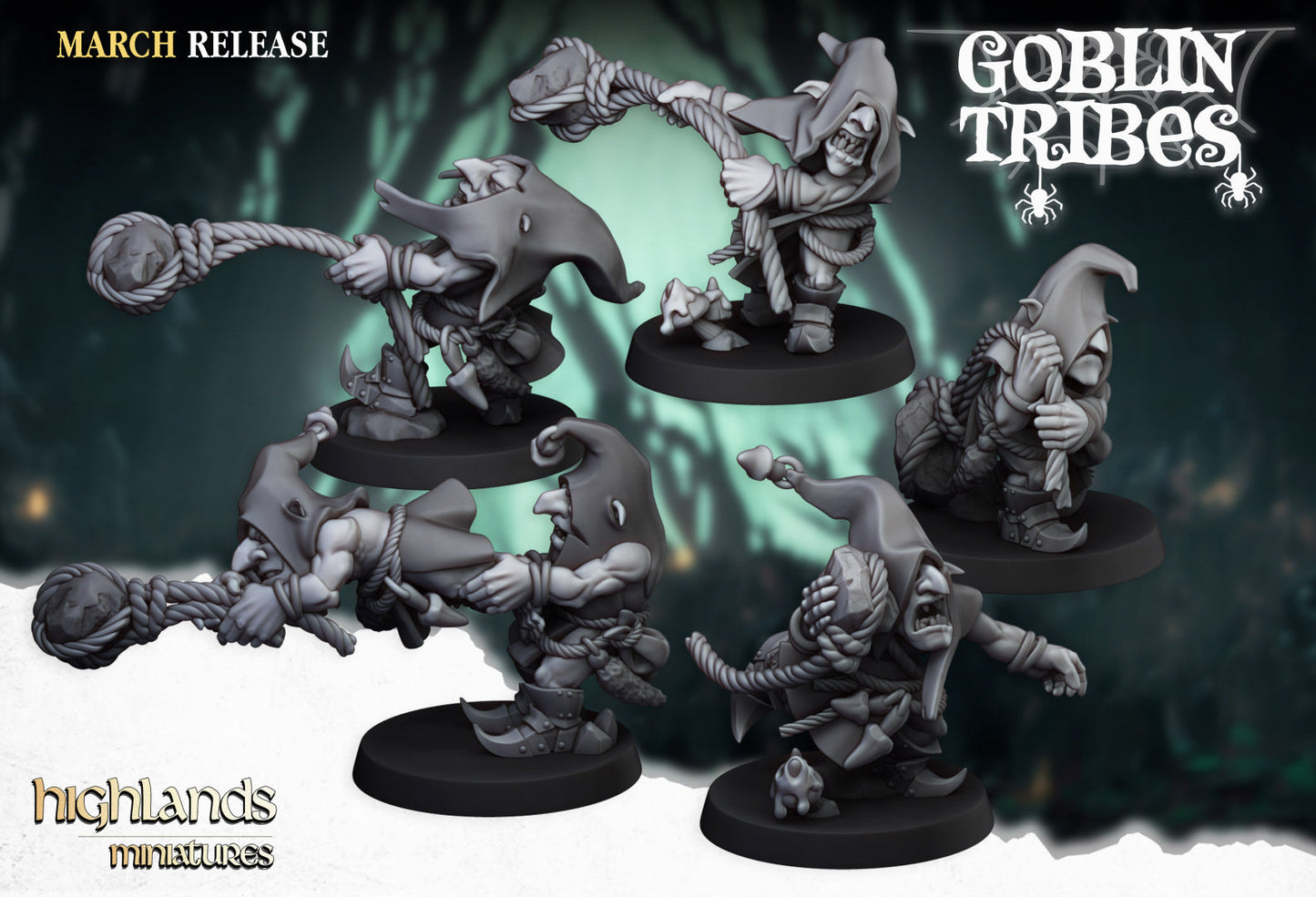 Swamp Goblins Stone Throwers | Highlands Miniatures 28/32mm Fantasy Wargaming Miniatures Role Playing Miniatures