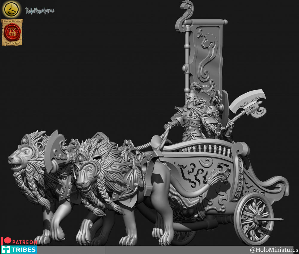 High Elves Lion Guard Chariot | Holominiatures 28mm Fantasy Wargaming Miniatures