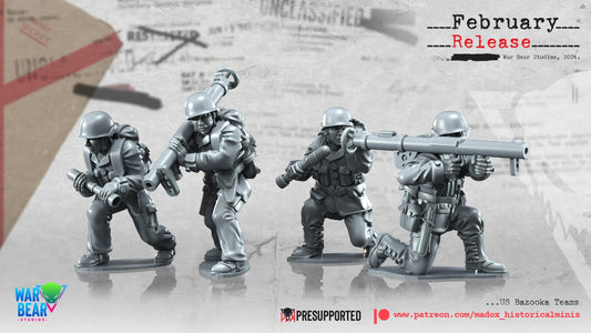WW2 Pacific US Army Bazooka Teams | Warbear Studios 28mm Historical Wargaming Miniatures Role Playing Miniatures