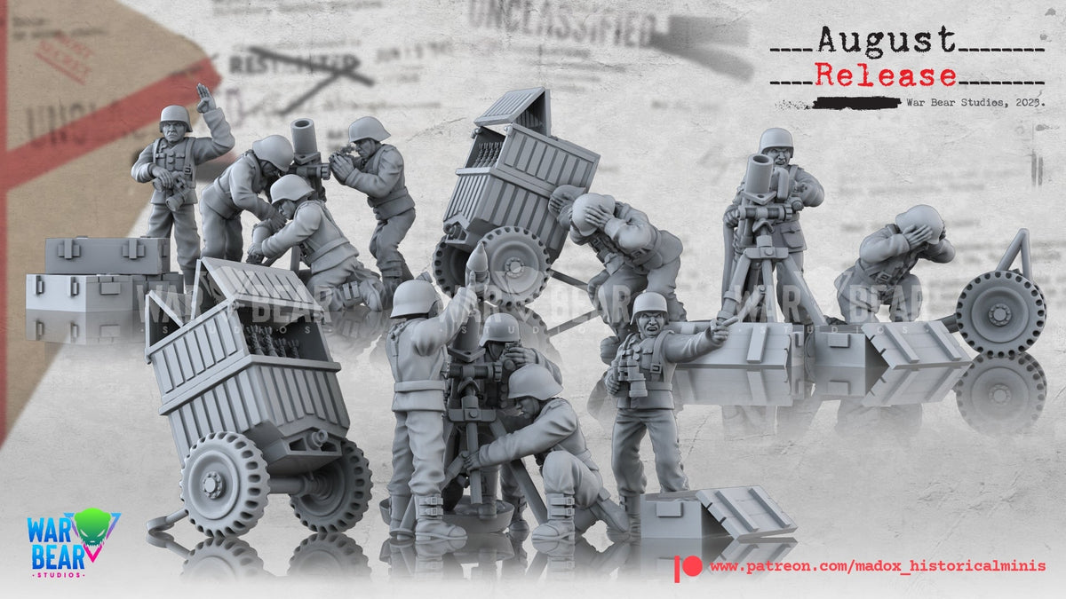WW2 German Mortar Teams | Warbear Studios 28mm Historical Wargaming Miniatures Role Playing Miniatures