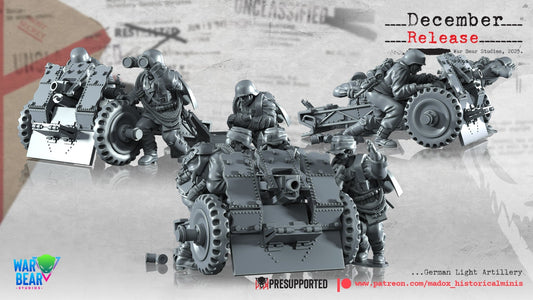 WW2 German Light Artillery | Warbear Studios 28mm Historical Wargaming Miniatures Role Playing Miniatures
