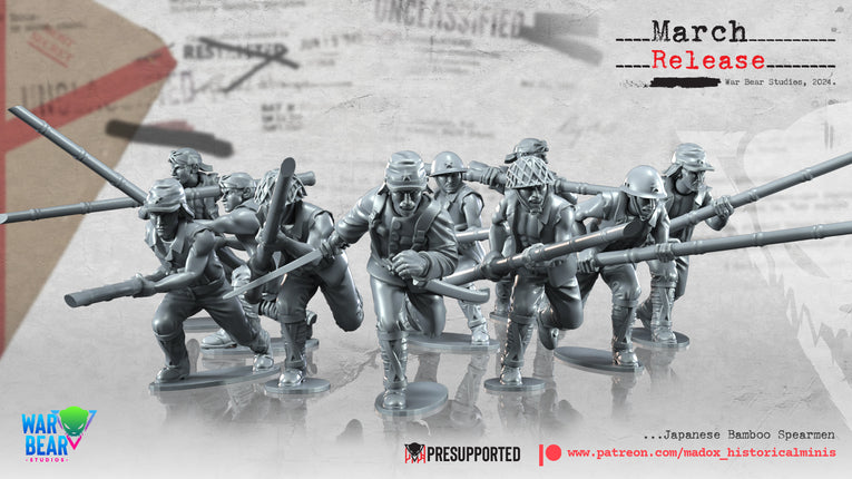 WW2 Japanese Bamboo Spearmen | Warbear Studios 28mm Historical Wargaming Miniatures