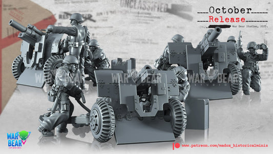 WW2 Pacific US Army Artillery Teams | Warbear Studios 28mm Historical Wargaming Miniatures Role Playing Miniatures
