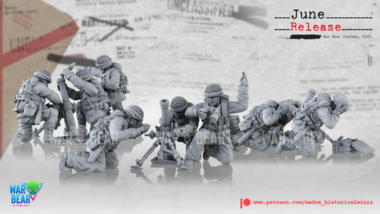 WW2 Pacific US Army Mortar Teams | Warbear Studios 28mm Historical Wargaming Miniatures Role Playing Miniatures