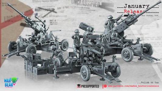 WW2 Polish AA Guns | Warbear Studios 28mm Historical Wargaming Miniatures Role Playing Miniatures