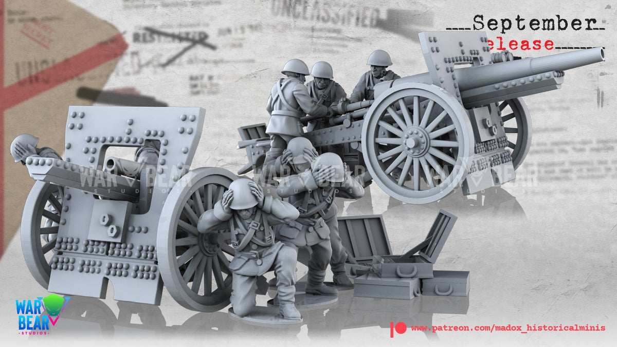 WW2 Polish Medium Artillery | Warbear Studios 28mm Historical Wargaming Miniatures Role Playing Miniatures