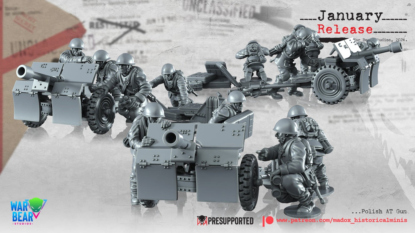 WW2 Polish AT Guns | Warbear Studios 28mm Historical Wargaming Miniatures Role Playing Miniatures