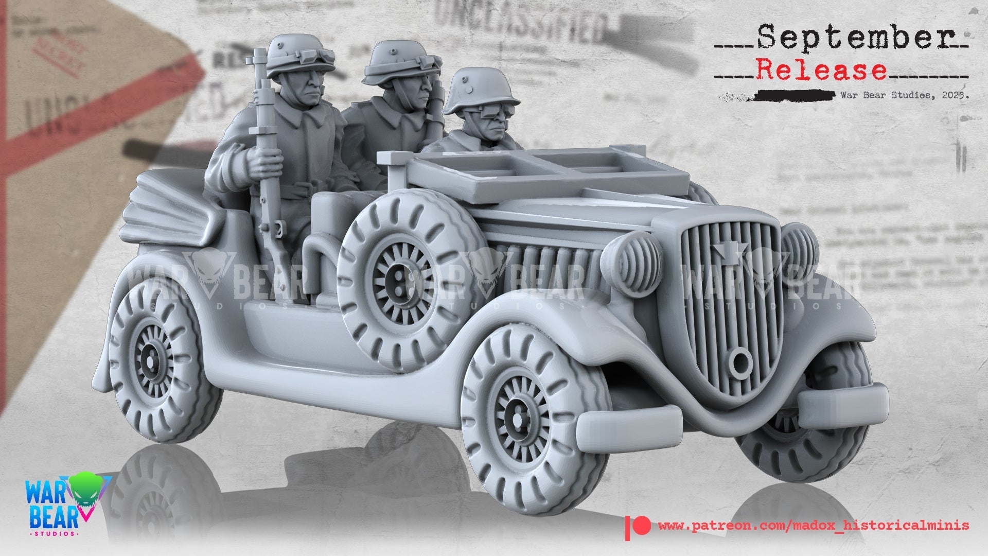 WW2 Polish Jeep | Warbear Studios 28mm Historical Wargaming Miniatures Role Playing Miniatures