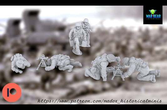 WW2 Pacific US Army Light Mortar Teams | Warbear Studios 28mm Historical Wargaming Miniatures Role Playing Miniatures