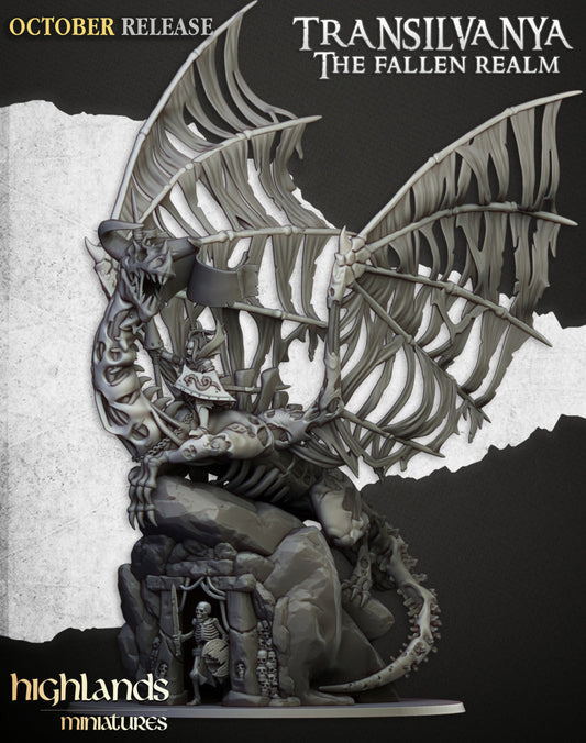 Transilvanya Lady on Zombie Dragon | Highlands Miniatures 28/32mm Fantasy Wargaming Miniatures Role Playing Miniatures