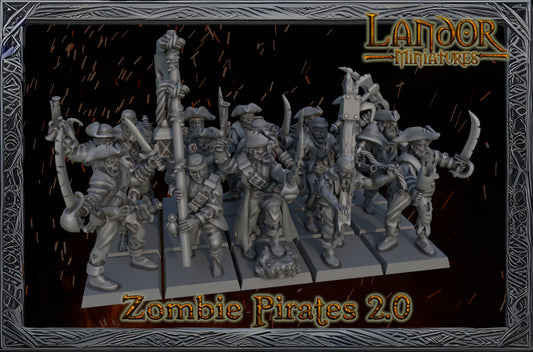 Zombie Pirates 2.0 | Landor Miniatures 28/32mm Fantasy Wargaming Miniatures