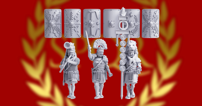 Imperial Roman Legionary Command | 3D Breed 28mm Ancients Wargaming Miniatures Role Playing Miniatures