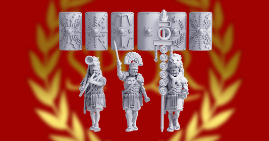 Imperial Roman Legionary Command | 3D Breed 28mm Ancients Wargaming Miniatures Role Playing Miniatures