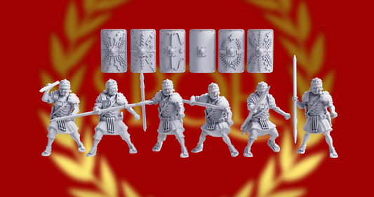 Imperial Roman Legionary Spear Attacking | 3D Breed 28mm Ancients Wargaming Miniatures Role Playing Miniatures