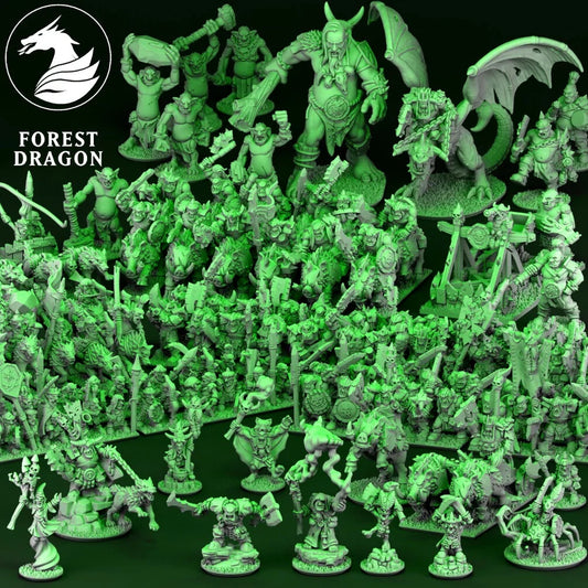 Orcs n Goblins Army Bundle | Forest Dragon 10mm Fantasy Wargaming Miniatures Role Playing Miniatures