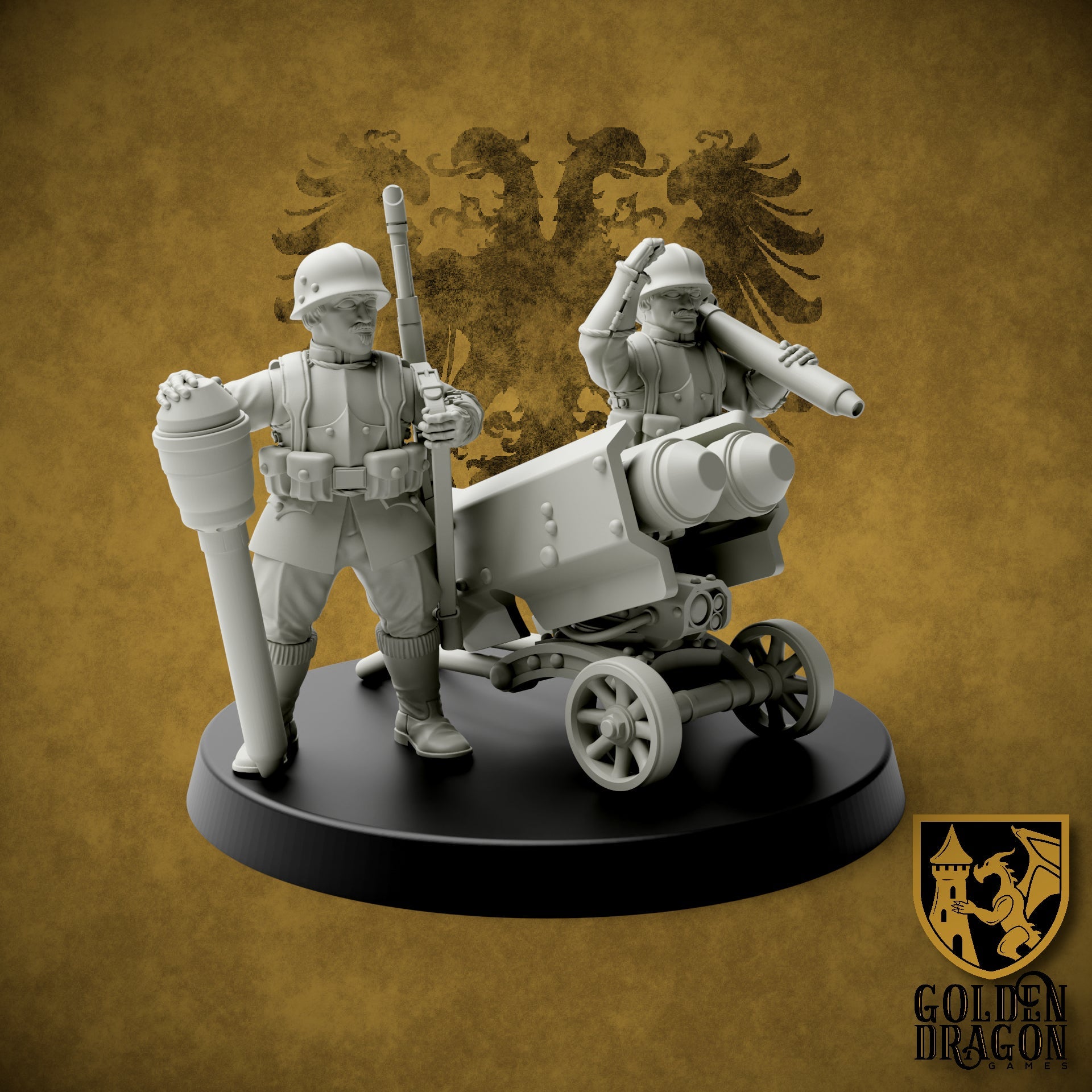 Holy Roman Empire Heavy Weapons | Golden Dragon Games Weird WW2 Rocket Launcher Role Playing Miniatures