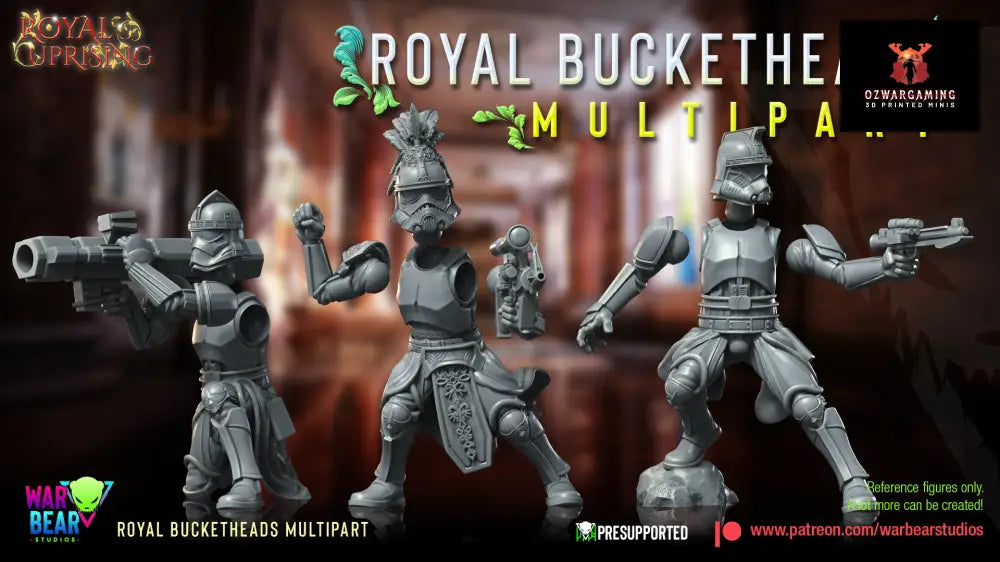 Royal Uprising Royal Bucketheads Build Kit | Warbear Studios 28mm SciFi Wargaming Miniatures Role Playing Miniatures