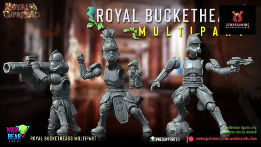 Royal Uprising Royal Bucketheads Build Kit | Warbear Studios 28mm SciFi Wargaming Miniatures Role Playing Miniatures