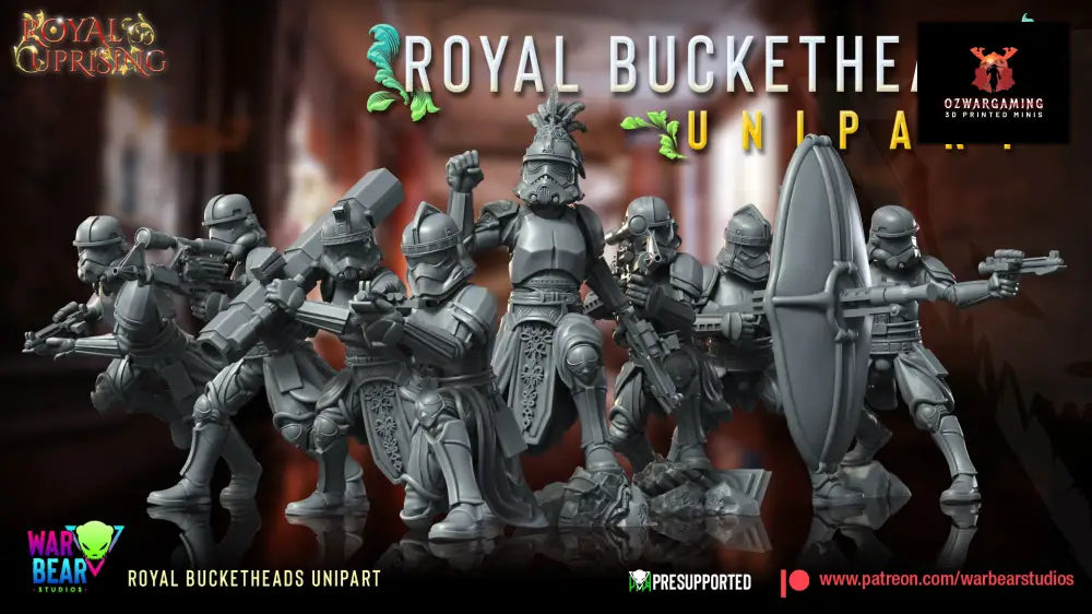 Royal Uprising Royal Bucketheads Monopose | Warbear Studios 28mm SciFi Wargaming Miniatures Role Playing Miniatures