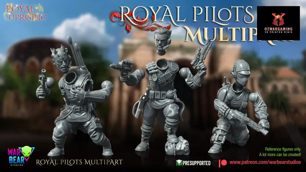 Royal Uprising Royal Pilots Build Kit | Warbear Studios 28mm SciFi Wargaming Miniatures Role Playing Miniatures
