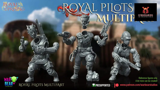 Royal Uprising Royal Pilots Build Kit | Warbear Studios 28mm SciFi Wargaming Miniatures Role Playing Miniatures