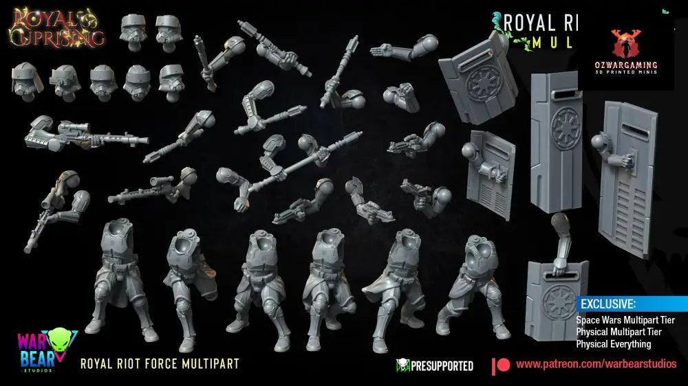 Royal Uprising Royal Riot Force Build Kit | Warbear Studios 28mm SciFi Wargaming Miniatures Role Playing Miniatures