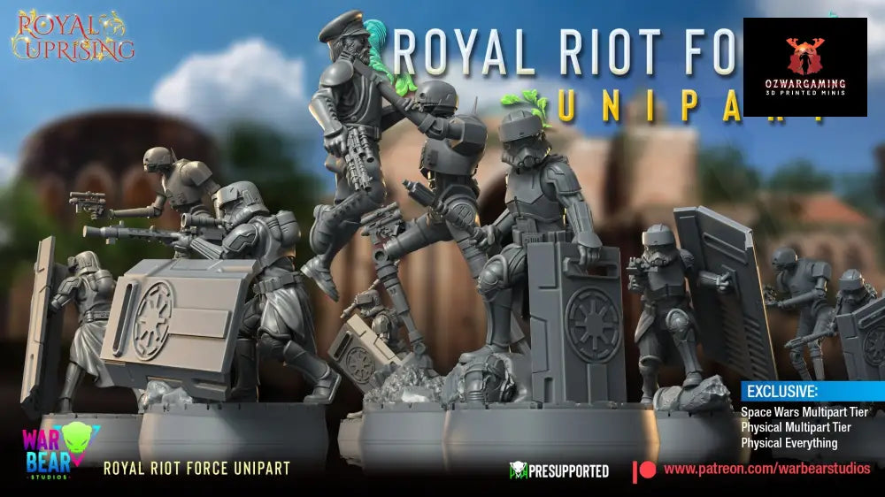 Royal Uprising Royal Riot Force Monopose | Warbear Studios 28mm SciFi Wargaming Miniatures Role Playing Miniatures
