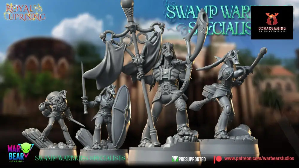Royal Uprising Swamp Warriors Specialists | Warbear Studios 28mm SciFi Wargaming Miniatures Role Playing Miniatures