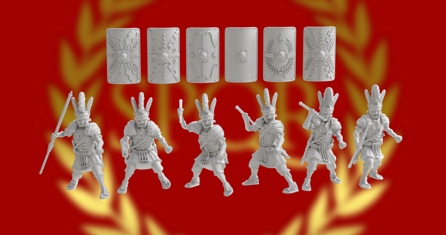 Imperial Roman Praetorian Pilum Attacking | 3D Breed 28mm Ancients Wargaming Miniatures Role Playing Miniatures