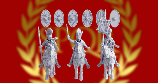 Imperial Roman Praetorian Cavalry Command | 3D Breed 28mm Ancients Wargaming Miniatures Role Playing Miniatures