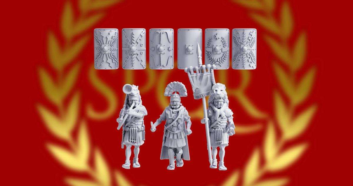 Imperial Roman Praetorian Command | 3D Breed 28mm Ancients Wargaming Miniatures Role Playing Miniatures