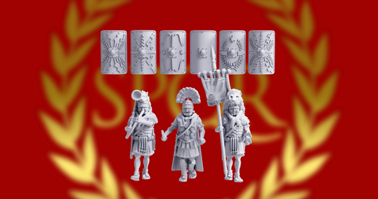 Imperial Roman Praetorian Command | 3D Breed 28mm Ancients Wargaming Miniatures Role Playing Miniatures