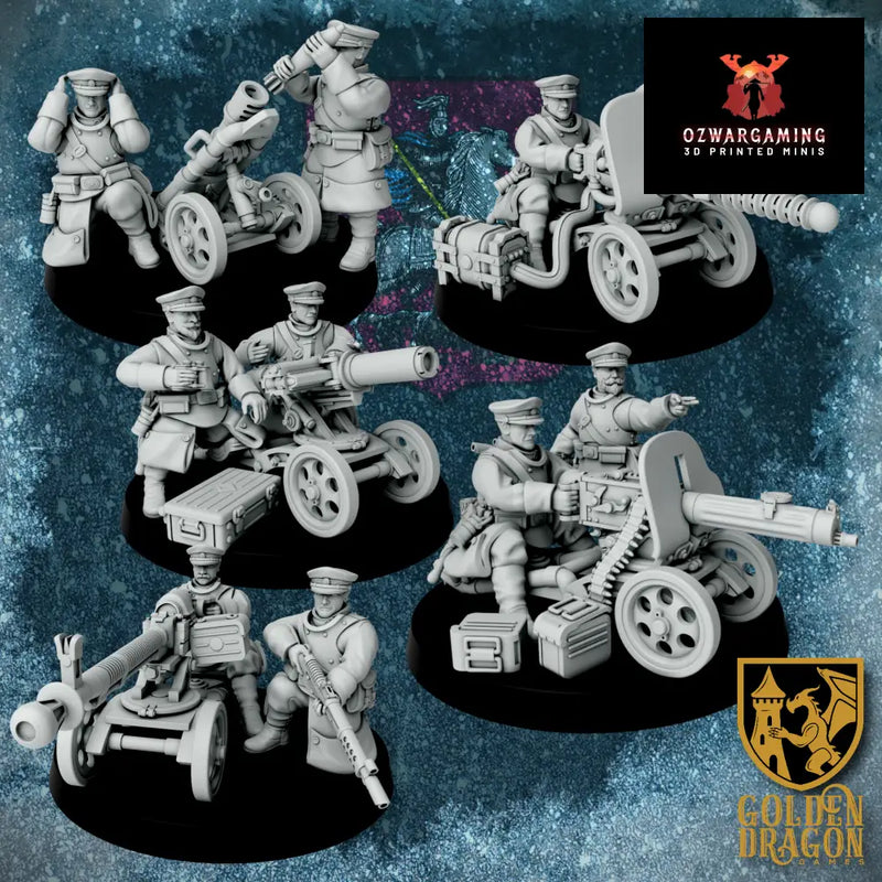 Russian Empire Guards Weapon Teams | Golden Dragon Games Weird WW2 Role Playing Miniatures