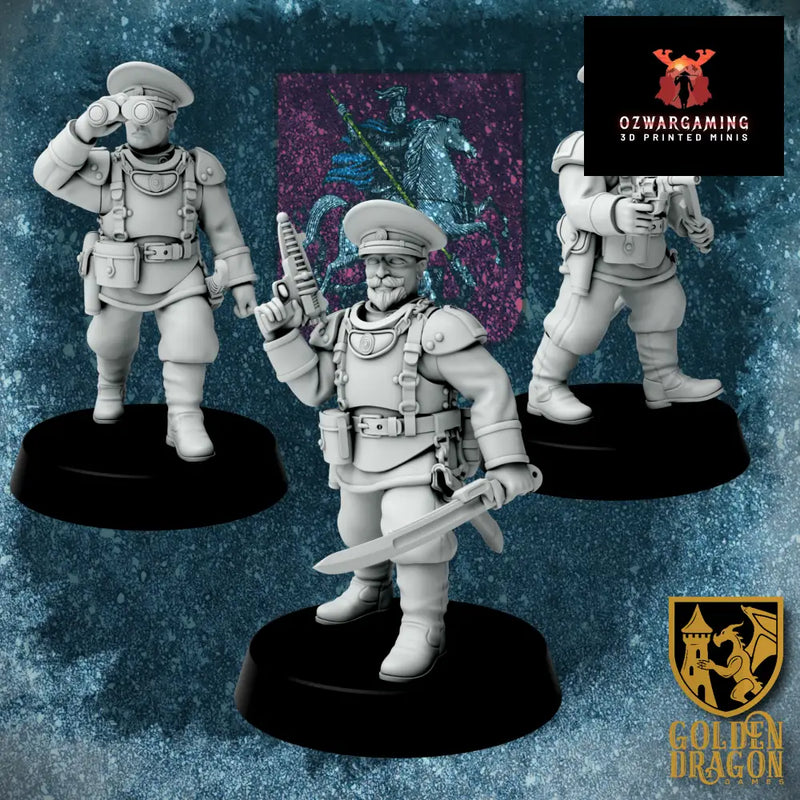 Russian Empire Officers Build Kit | Golden Dragon Games Weird WW2 Role Playing Miniatures