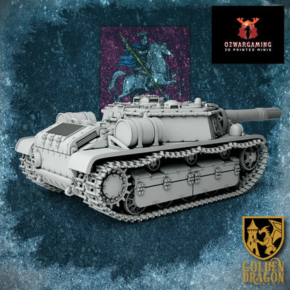 Russian Empire SU-38 ’St. Georg’ Tank Destroyer | Golden Dragon Games Weird WW2 Role Playing Miniatures