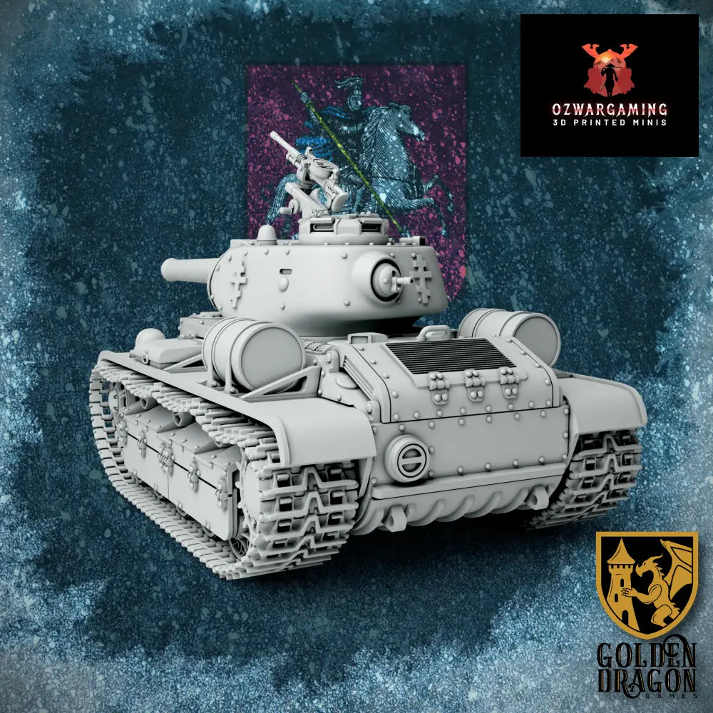 Russian Empire T-30 ’St. Dmitry’ Battle Tank | Golden Dragon Games Weird WW2 Role Playing Miniatures